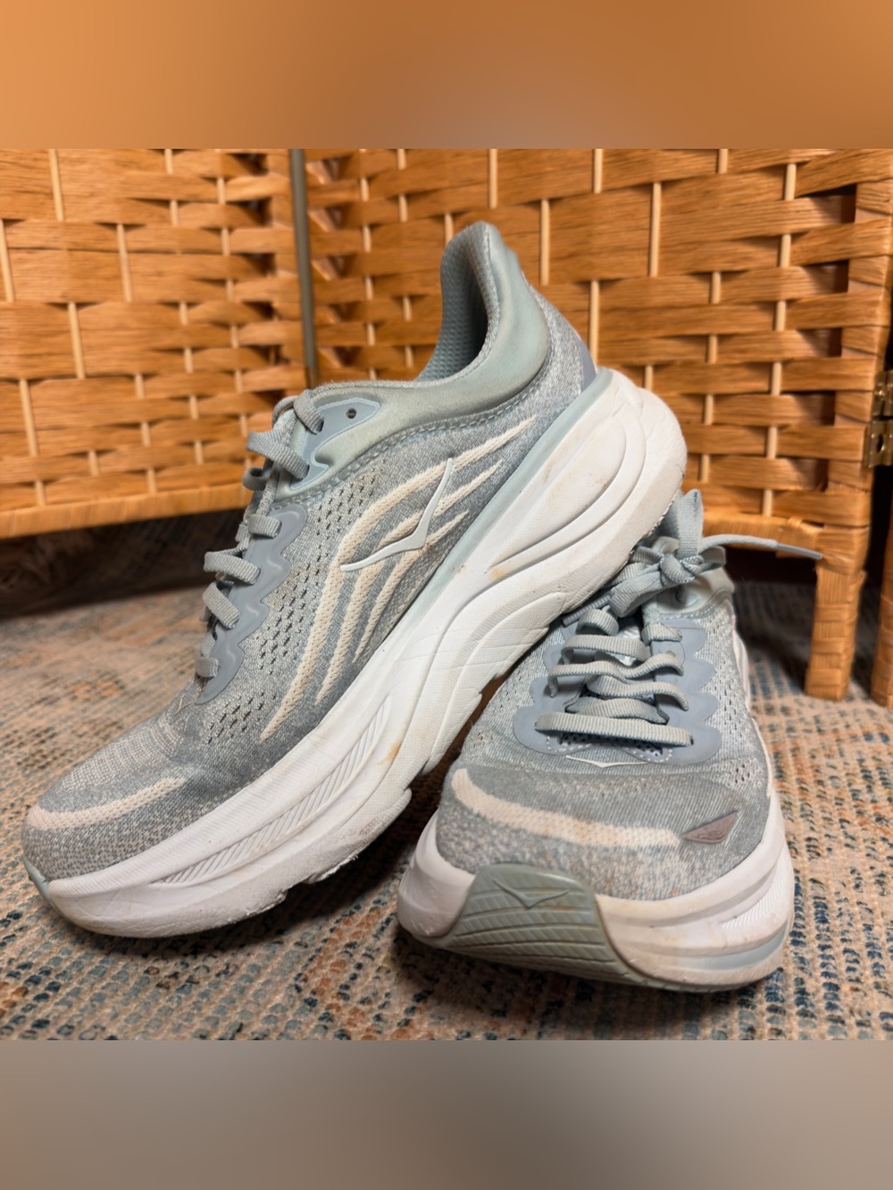 Hoka One One Women's Pale Blue/White Performance Running Shoes